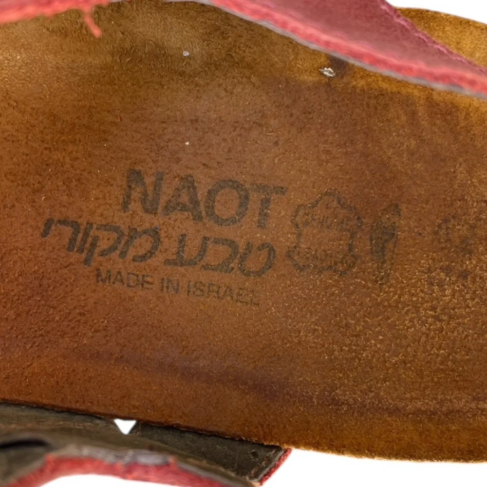 Naot Women’s Kayla Red Leather Strappy Sandels Sz 10.5 - Picture 5 of 10